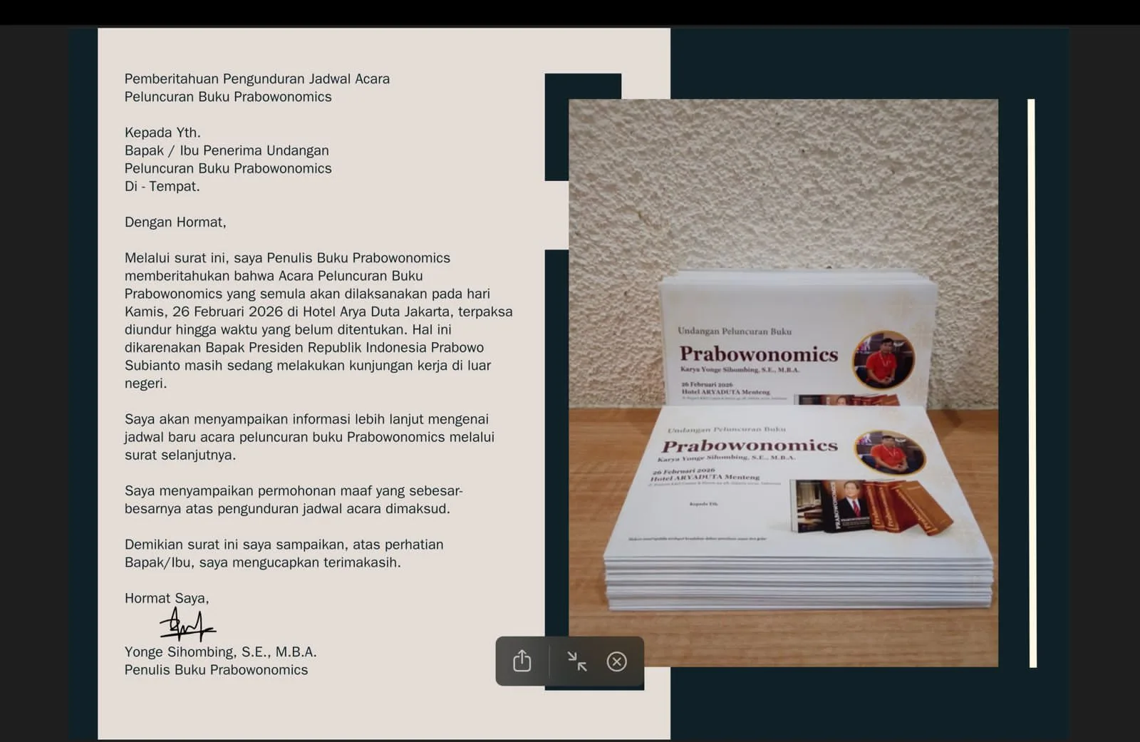 Prabowomomics 5000 Undangan